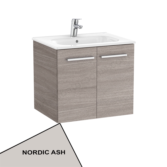 Roca Unik Victoria 600mm Vanity Unit; 2 Doors - Nordic Ash