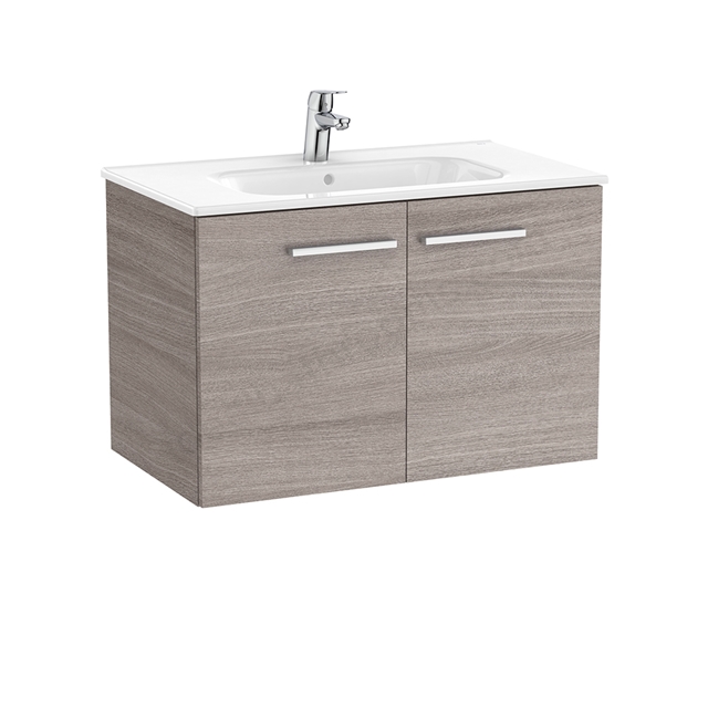 Roca Unik Victoria 800mm Vanity Unit; 2 Doors - City Oak