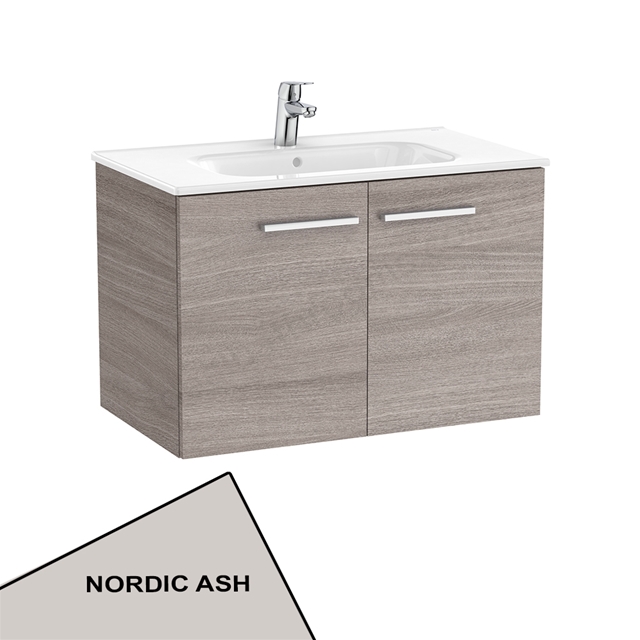 Roca Unik Victoria 800mm Vanity Unit; 2 Doors - Nordic Ash