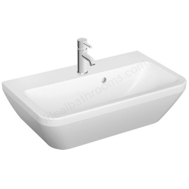 VitrA Integra 600mm Pedestal Basin; 1 Tap Hole - White