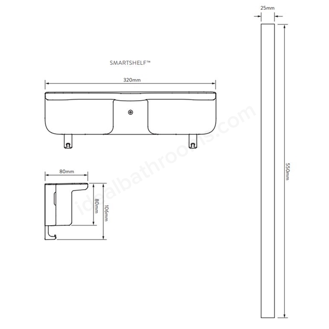 Aqualisa Retrofit Quartz Classic Shower Rail Kit with Smart Digital