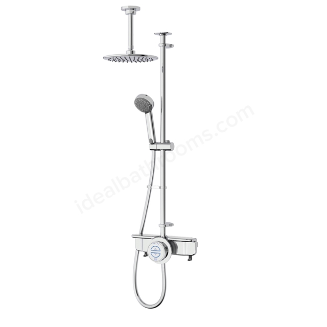 Aqualisa Quartz Classic Smart Exposed Retrofit Shower with Adjustable and Fixed Ceiling Head GP