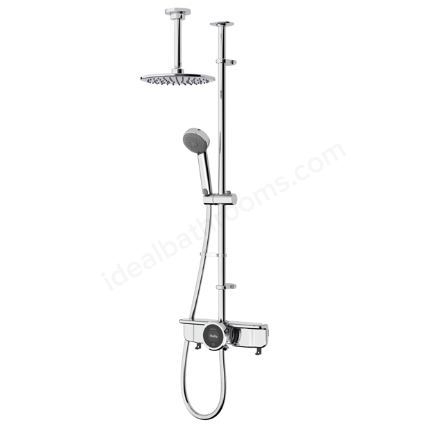 Aqualisa Quartz Touch Smart Exposed Retrofit Shower with Adjustable and Fixed Ceiling Head-GP