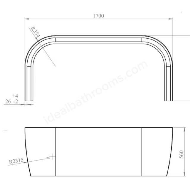 BC Designs Solidblue D Shape Bath Panel White Ideal Bathrooms