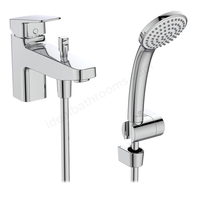 Ideal Standard Ceraplan Single Lever Bath Shower Mixer with Shower Set - Chrome