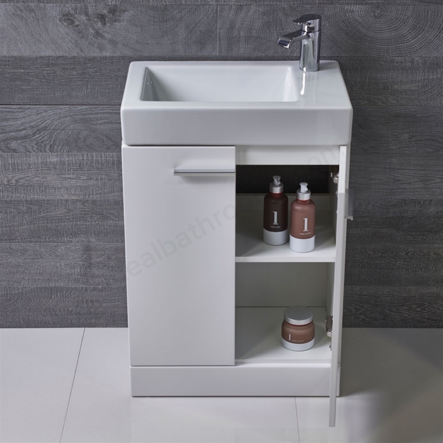 Tavistock Kobe 1 Door Vanity Unit Only Floor Standing 700mm Wide Gloss White Ideal Bathrooms - 700mm Wide Bathroom Sink Cabinet