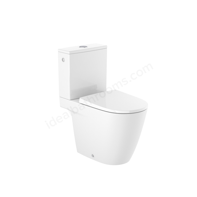 Roca Ona Close-Coupled Rimless Toilet with Dual Outlet - White