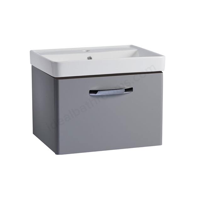 Tavistock Compass 600mm Wall Mounted Vanity Unit; 1 Drawer - Light Grey