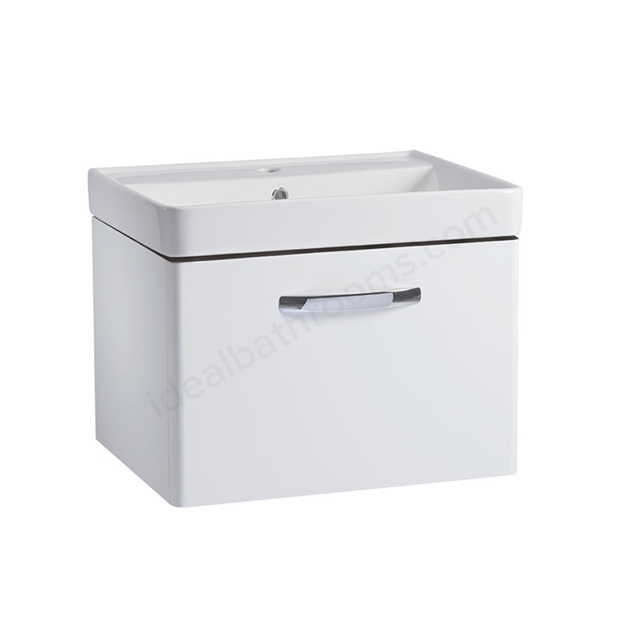 Tavistock Compass 600mm Wall Mounted Vanity Unit; 1 Drawer - White