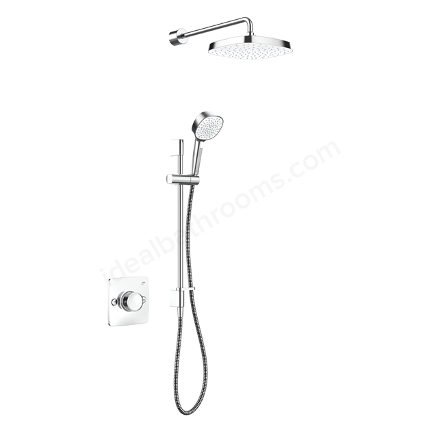 Mira Evoco Dual Shower with Hydroglo; Handheld & Fixed Overhead Shower Head - Chrome