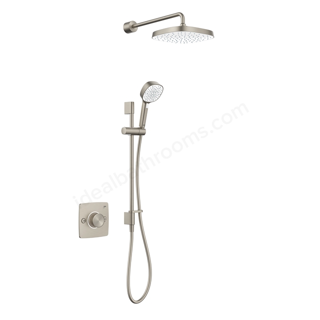 Mira Evoco Dual Shower with Hydroglo; Handheld & Fixed Overhead Shower Head - Brushed Nickel