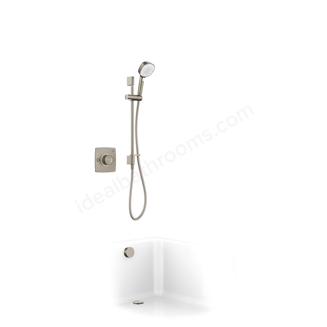 Mira Evoco Dual Shower with Hydroglo; Handheld Shower Head & Bath Filler - Brushed Nickel