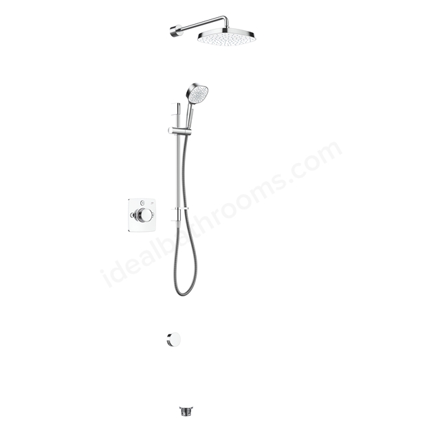 Mira Evoco Triple Outlet Shower with Hydroglo; Bath Filler; Handheld & Fixed Overhead Shower Head - Chrome