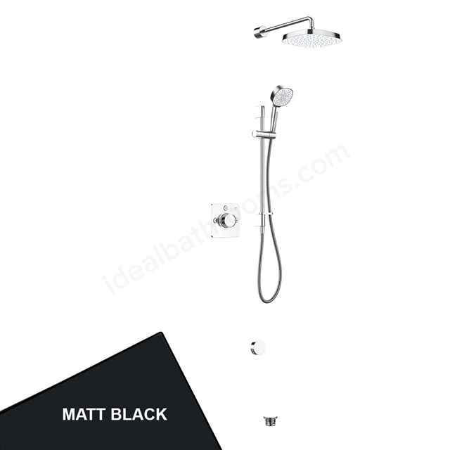 Mira Evoco Triple Outlet Shower with Hydroglo; Bath Filler; Handheld & Fixed Overhead Shower Head - Matt Black