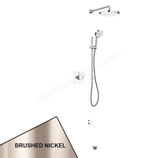 Mira Evoco Triple Outlet Shower with Hydroglo; Bath Filler; Handheld & Fixed Overhead Shower Head - Brushed Nickel