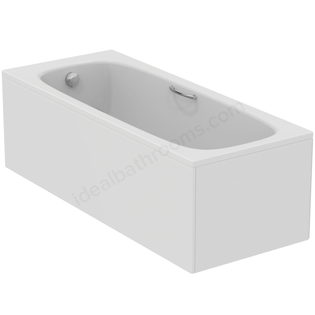 Ideal Standard i.life Rectangular Idealform Bath with Chrome Handgrips; No Tapholes; 170cm x 70cm; White