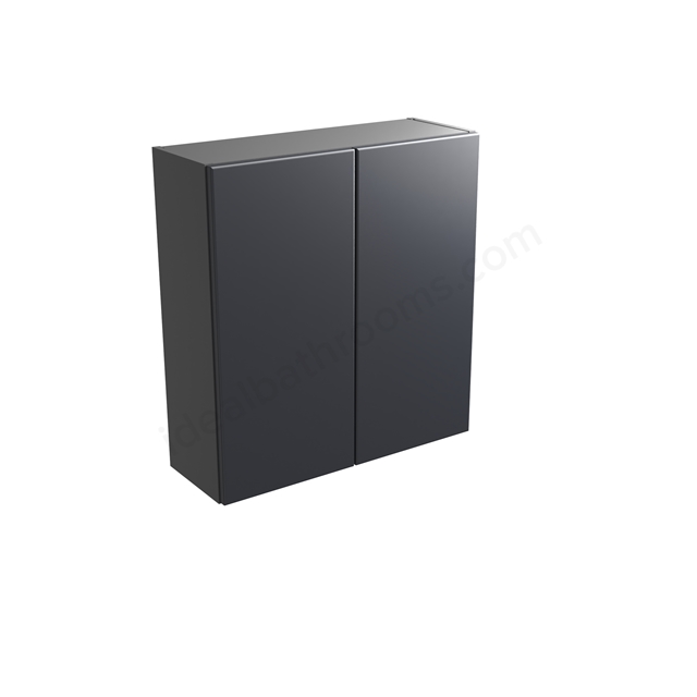 Tavistock Calm Standard 600mm Wall Mounted Cupboard w/ Door Pack; Carcass & Fascia - Matt Dark Grey