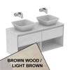 Ideal Standard Connect Air Wall Hung Vanity Unit Only; 2 Drawers + Open Shelf; 1200mm Wide; Light Brown Wood / Matt Light Brown