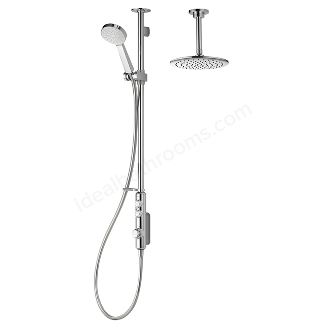 Aqualisa iSystem Smart Divert Exposed Adjustable with Ceiling Fixed heads - HP/Combi