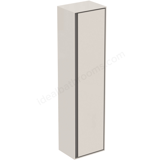 Ideal Standard Connect Air Wall Hung Tall Column Unit; 1 Door; 400mm Wide; Gloss White / Matt Grey