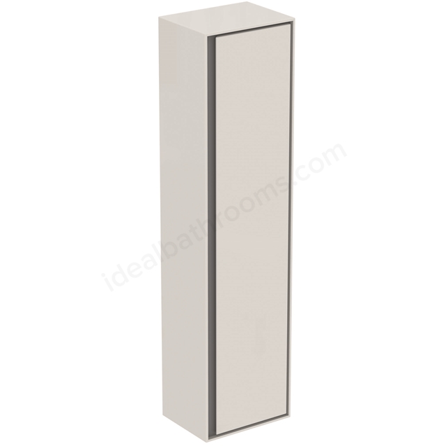 Ideal Standard Connect AIR Wall Hung Tall Column Unit; 1 Door; 400mm Wide; Gloss White / Matt Grey