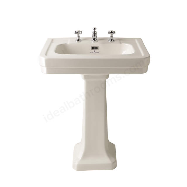 Bayswater Victrion Basin; 640mm x 480mm; 3 Tap Holes; Chrome Overflow - White