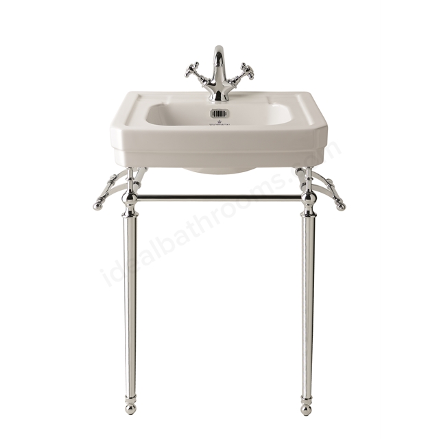 Bayswater Victrion Basin; 550mm x 480mm; 1 Tap Hole; Chrome Overflow - White