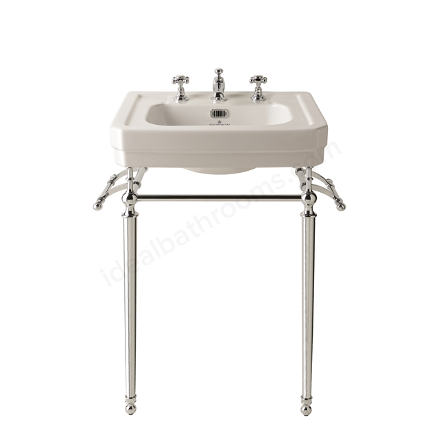 Bayswater Victrion Basin; 550mm x 480mm; 3 Tap Holes; Chrome Overflow - White