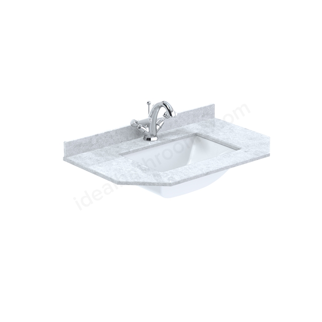 Bayswater Victrion 750mm Angled Marble Top 1TH - White