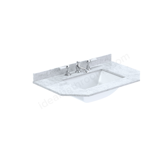 Bayswater Victrion 750mm Angled Marble Top 3TH - White