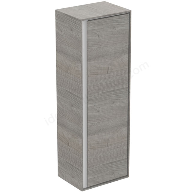 Ideal Standard Connect AIR Wall Hung Half Column Unit; 1 Door; 400mm Wide; Light Grey Wood / Matt White