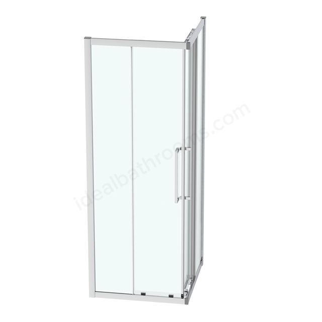 Ideal Standard i.life 800mm Corner Entry Enclosure w/ IdealClean Clear Glass - Bright Silver Finish