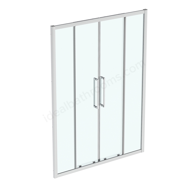 Ideal Standard i.life 1500mm 2 door slider w/ IdealClean Clear Glass - Bright Silver Finish
