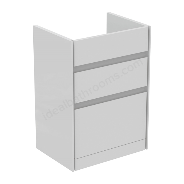 Ideal Standard Connect Air Floor Standing Vanity Unit Only; 2 Drawers; 600mm Wide; Gloss White / Matt White