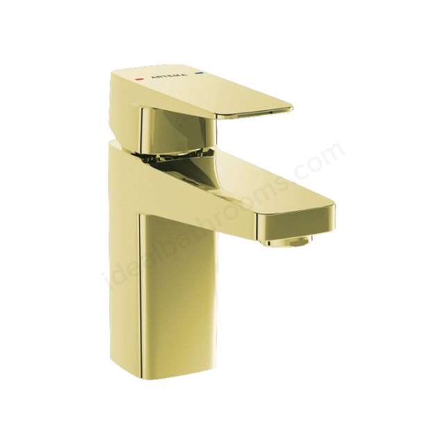 VitrA Root Square Compact Basin Mixer - Gold