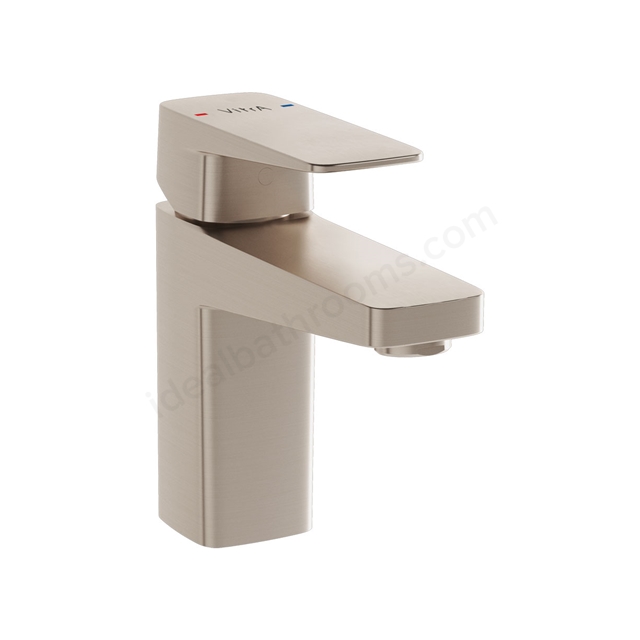 VitrA Root Square Compact Basin Mixer - Brushed Nickel