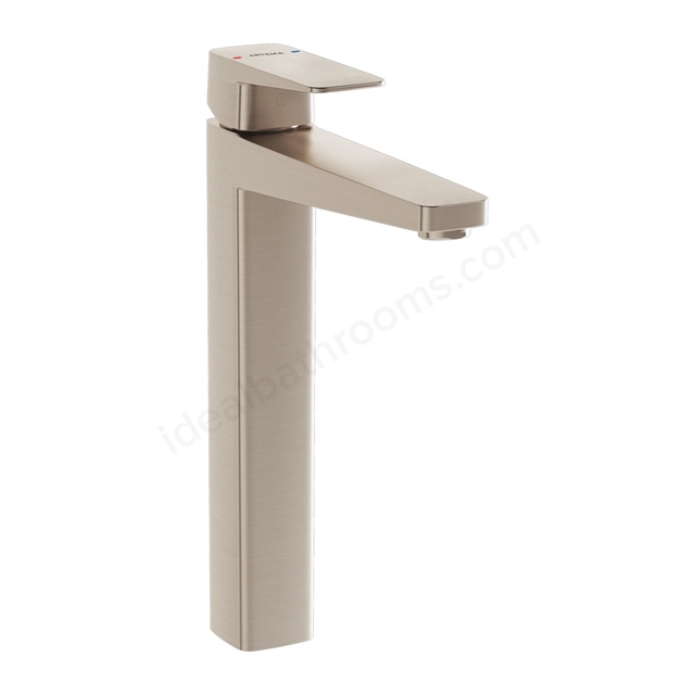 VitrA Root Square Tall Basin Mixer for Bowls - Brushed Nickel
