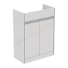 Ideal Standard Connect AIR Floor Standing Semi Countertop Unit Only; 2 Doors; 600mm Wide; Gloss White / Matt White