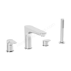 VitrA Root Round Deck-Mounted Bath Mixer with Hand Shower - Chrome