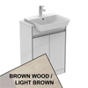 Ideal Standard Connect Air Floor Standing Semi Countertop Unit Only; 2 Doors; 600mm Wide; Light Brown Wood / Matt Light Brown