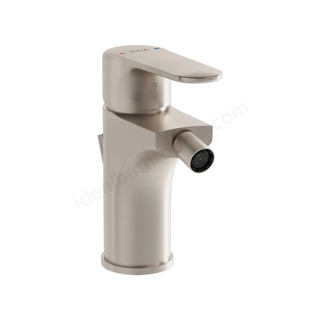 VitrA Root Round Bidet Mixer With Pop-Up Waste - Brushed Nickel