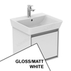 Ideal Standard Connect Air Cube Wall Hung Vanity Unit Only; 1 Drawer; 500mm Wide; Gloss White / Matt White