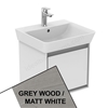 Ideal Standard Connect Air Cube Wall Hung Vanity Unit Only; 1 Drawer; 500mm Wide; Light Grey Wood / Matt White
