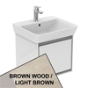 Ideal Standard Connect Air Cube Wall Hung Vanity Unit Only; 1 Drawer; 500mm Wide; Light Brown Wood / Matt Light Brown