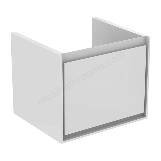 Ideal Standard Connect Air Cube Wall Hung Vanity Unit Only; 1 Drawer; 550mm Wide; Gloss White / Matt White