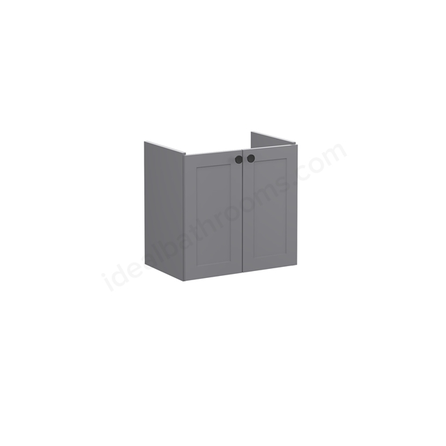 VitrA Root Classic 2 Door 600mm Compact Washbasin Unit - Matt Grey
