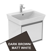 Ideal Standard Connect AIR Cube Wall Hung Vanity Unit Only; 1 Drawer; 550mm Wide; Matt Dark Brown / Matt White