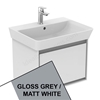 Ideal Standard Connect Air Cube Wall Hung Vanity Unit Only; 1 Drawer; 600mm Wide; Gloss Grey / Matt White