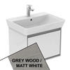 Ideal Standard Connect Air Cube Wall Hung Vanity Unit Only; 1 Drawer; 600mm Wide; Light Grey Wood / Matt White