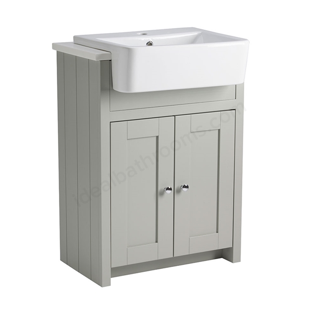 Tavistock Lansdown 600mm Semi-Countertop Vanity Unit; 2 Doors - Pebble Grey